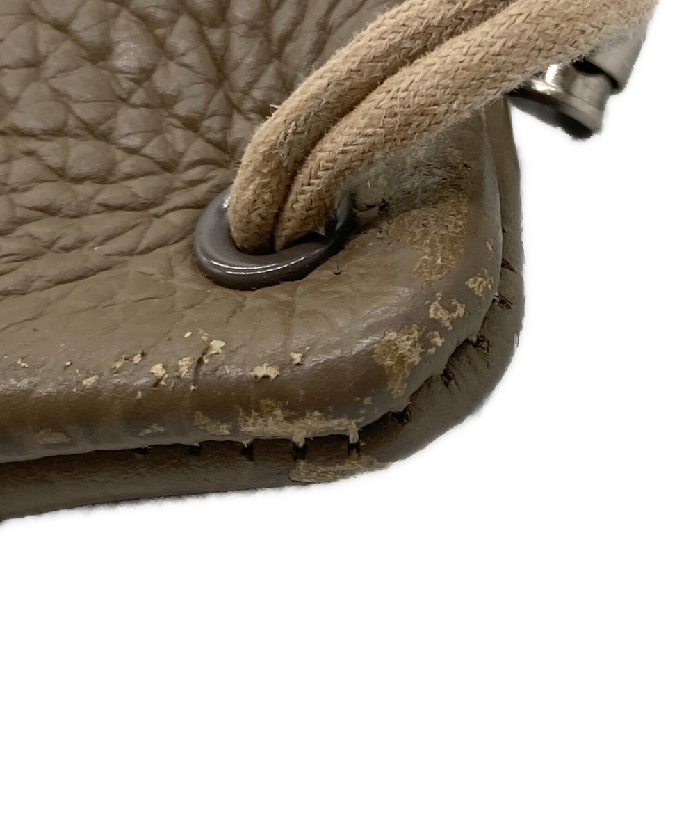 HENDER SCHEME Zacc leather drawstring bag beige | eBay