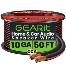 GEARit 10 Gauge CCA Car Audio Speaker Wire Bulk - 50ft/100ft/200ft Black