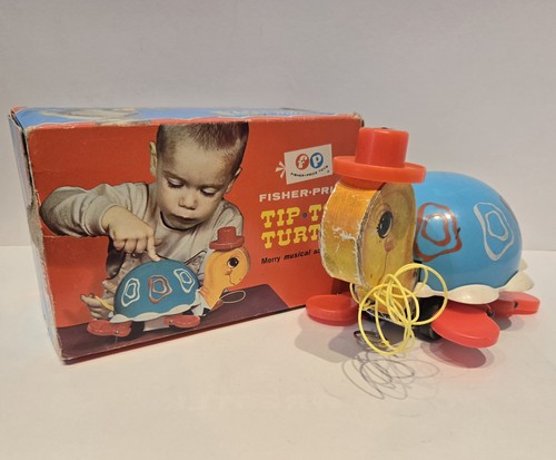 Juguete musical Fisher Price 1967 de colección punta del dedo del pie tortuga 773 con caja punta rara - Imagen 1 de 11