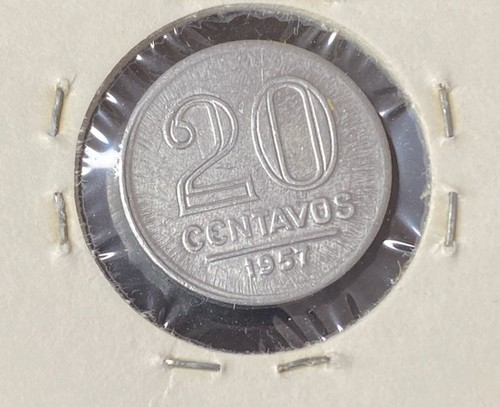 1957 Brazil 20 Centavos Aluminum Coin Free Shipping - Picture 2 of 2