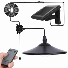 Solar Power LED Shed Light Outdoor Indoor Pendant Light with Remote Control VWNI