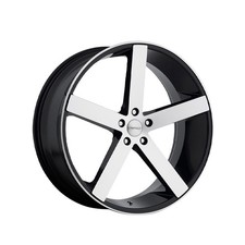 1 X Cavallo Clv-5 Gloss Black Machined 22x9 5x114.3 74.1 Hub 35 Offset Black