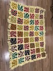 Vintage Granny Square Afghan Crochet Blanket Roseanne 50x75” Light Yellow