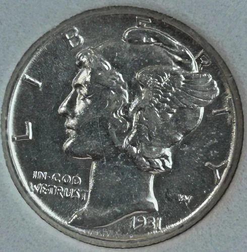1931  Beautiful P Mint Mercury Dime, Great Details, Buy the Coin NOT the Holder!
