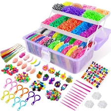 14500 Rubber Band Bracelet Kit, Colorful Rubber Bands Refill Kit with 3 Layer...