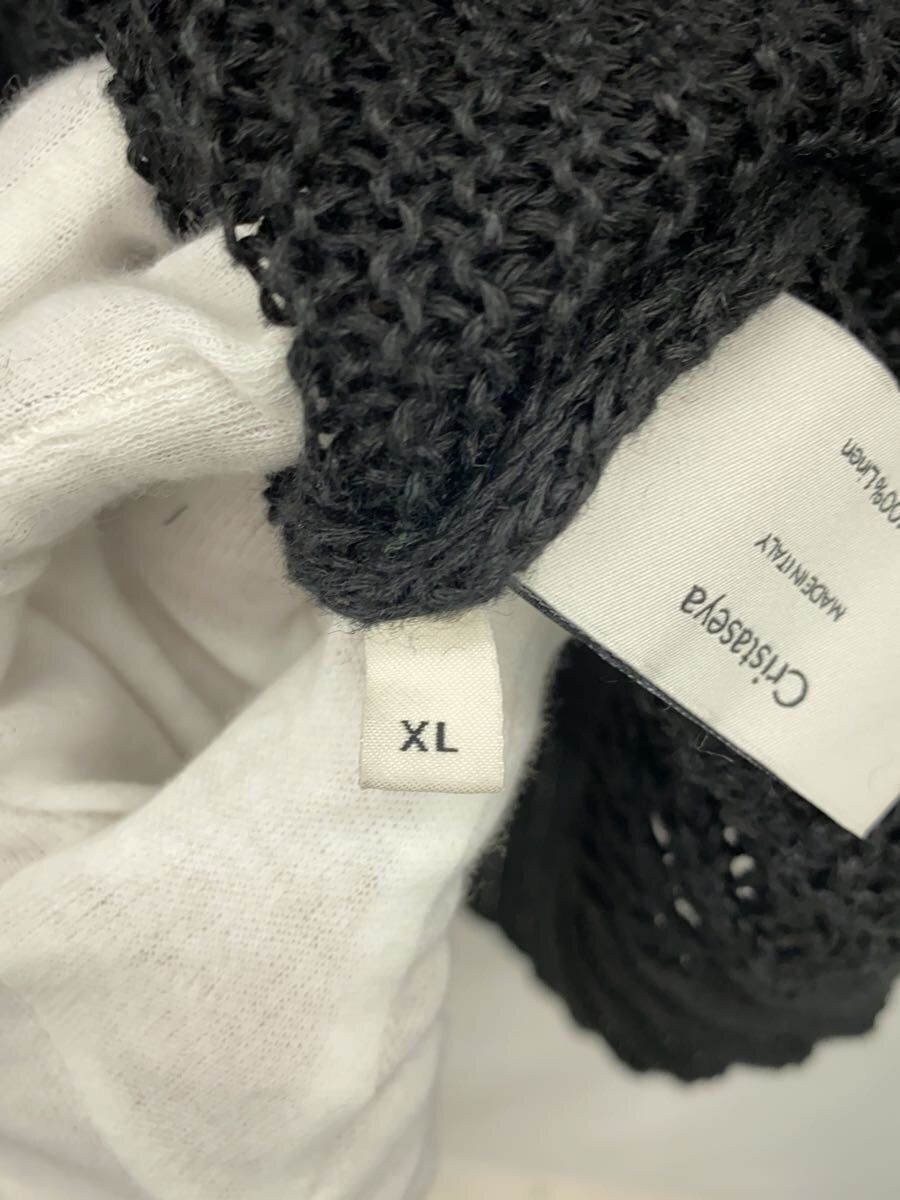 Cristaseya Knit & Sweater (thick) XL Linen BLK Plain Cable
