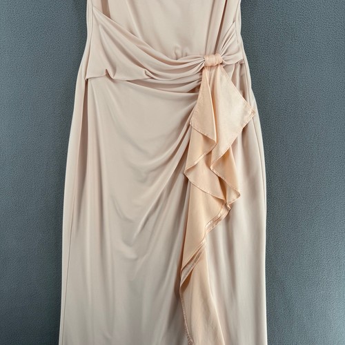 Vestido de noche Ralph Lauren con volantes espalda en V para mujer 6 rosa pálido boda romántica - Imagen 5 de 19