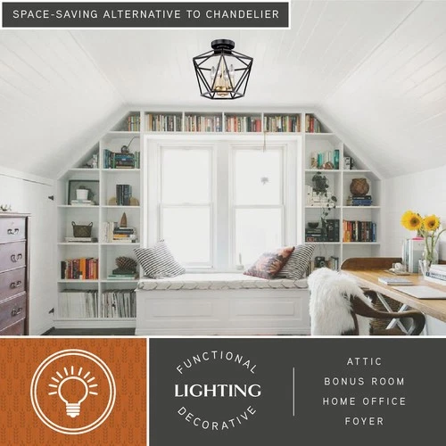 Vaxcel Lighting C0174 Turin 4 Light 14-1/2"W Semi-Flush Ceiling - MultiColor - Picture 8 of 9