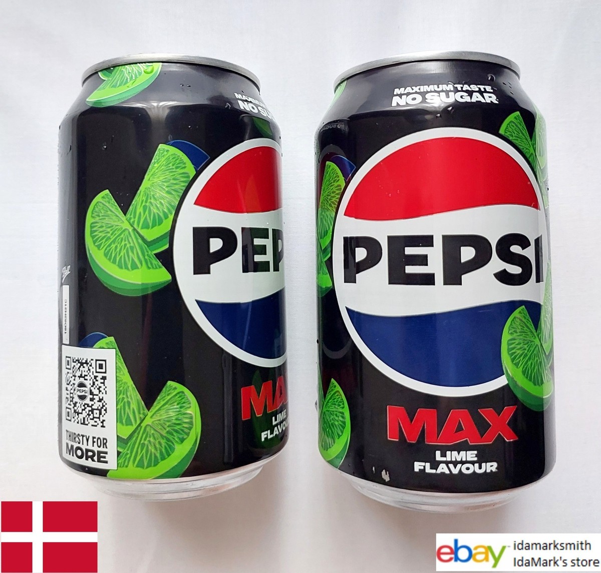 Empty PEPSI MAX LIME Cola can DENMARK Special Edition 2025 Danish