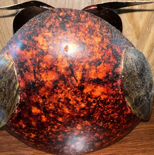 Metall Kunst Skulptur Eule Innenraum Garten Deko gelb 6” x 7” ungetestet 🍀 - Bild 5 von 7