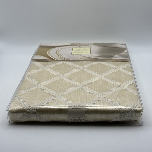 NEW Lenox Laurel Leaf 70" x 86” Rectangle Ivory Tablecloth Fine Table Linen - Picture 10 of 15
