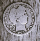 1903-P Barber Quarter 90% Silver, 100+ years Old As Shown [SN01]