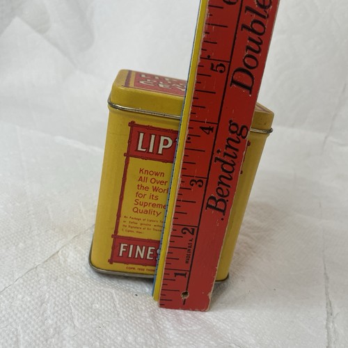 "Plantadora de lata de té Lipton vintage Ceilán lata de metal vacía solo 3x4,5""" - Imagen 11 de 13