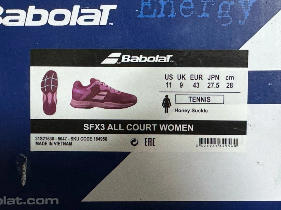 Babolat SFX3 All Court Chaussures Baskets de Tennis Sport rose Taille 43 Neuve - Photo 3/3