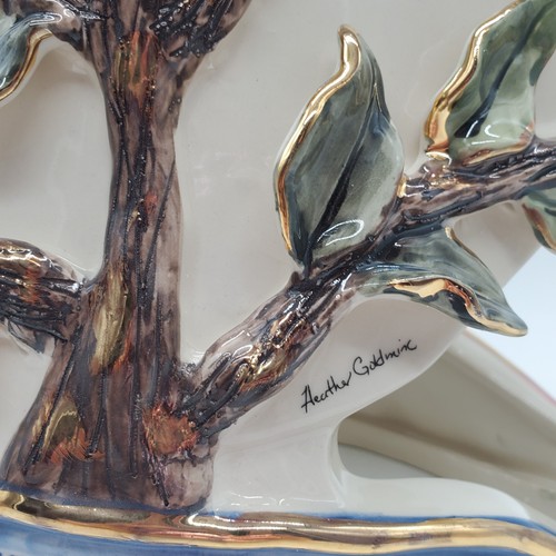 Heather Goldminc Ceramica Hanukkah Albero di Natale Portacandele Menorah Blu Cielo - Foto 6 di 19
