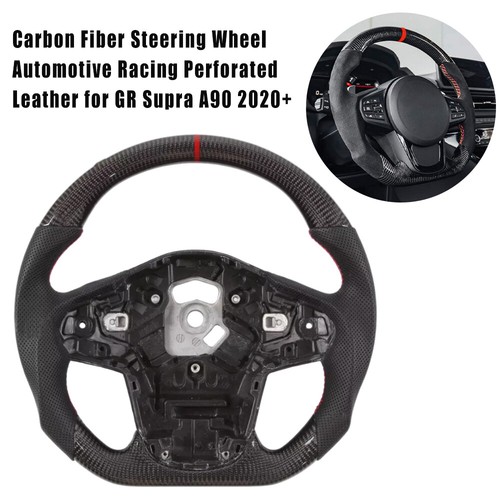 Real Carbon Fiber Steering Wheel Perforated Leather for GR Supra A90 MKV 2020+ - Bild 6 von 23