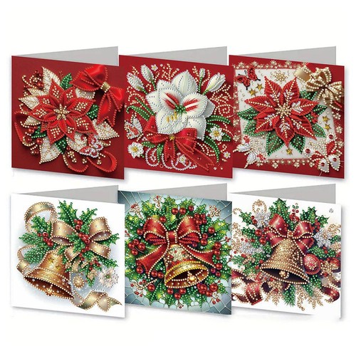 5D Diamond-Art DIY Christmas Card Foldable Greeting Cards Decoration Art Cr GX - Picture 10 of 14