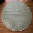 Food Network Tablecloth 70 Inch Round Sage Green Checkered Polyester Washable