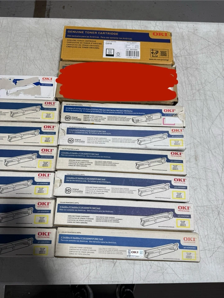 Lote de 14 tóneres originales OKI bolsas selladas de fábrica C610 44315304 43459301 43502001 Foto 2 de 3