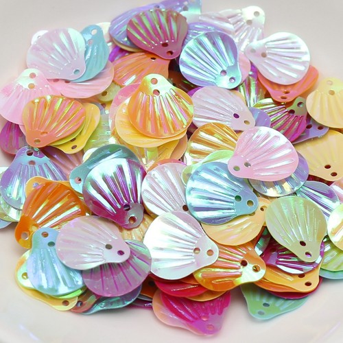 1000 Mixed Color Shell loose sequins Paillettes Top Hole sewing Wedding craft - Picture 7 of 9