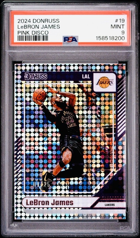 2024 Donruss LeBron James #19 Pink Disco /25 First on Print #1 PSA 9 Lakers