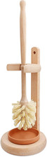 Wood Toilet Brush and Holder Set Beechwood Toilet Bowl Cleaner Brush Bathroom