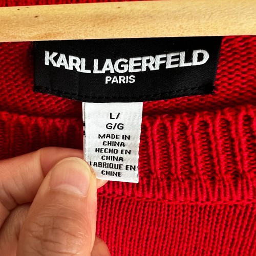 Karl Lagerfield Damen Pullover Eiffelturm Schleife LARGE Rot Langarm - Bild 6 von 11