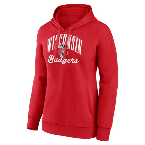 Women's Red Wisconsin Badgers Team Victory Script Pullover Hoodie - Picture 2 of 3