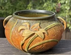 Vintage Roseville Pottery Zephyr Lily 2-Handled Vase #671-4 (one chip READ)