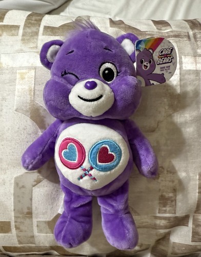 Basic Fun Care Bär lila Plüsch zwinkernder Share Bear 10 Zoll Stofftier 2020 + Etikett - Bild 1 von 11