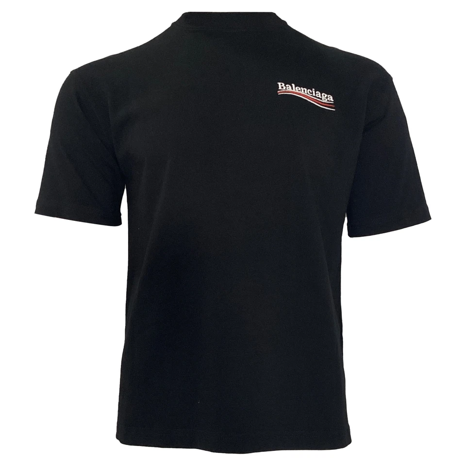 Balenciaga Political Campaign Logo Mock Neck T-Shirt In Cotton Men Black Xs