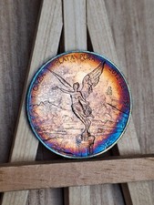 2012 Onza Libertad Mexico Rainbow Toned Bullseye Toning Better Date 