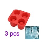 3pcs 4 Cup Shape Silicone Shooter Ice Cube Glass Mold Maker Summer Cool Ice