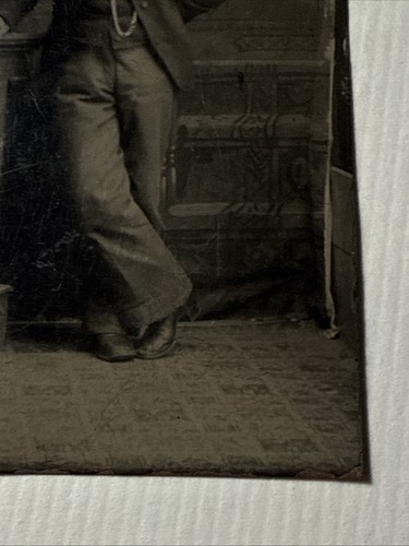 Reloj Bolsillo Hombre Guapo Posando Antiguo 1870 Foto Tinte - Imagen 8 de 10