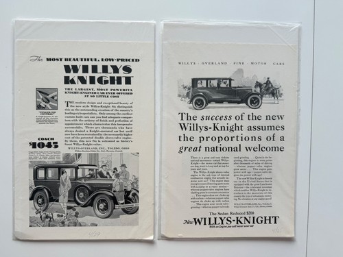 Paar Oldtimer Willys-Ritter Auto Werbung 20er Jahre original selten Automobilia - Bild 1 von 7