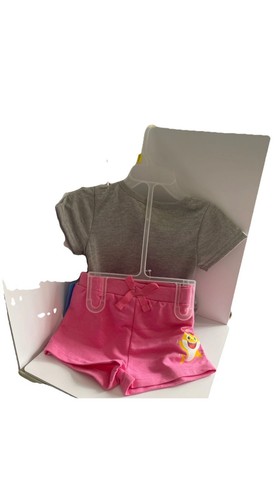 Mädchen Kleinkind Baby Hai Shorts T-Shirt Oberteil rosa Outfit Größe 24 Monate #0101 - Bild 5 von 5
