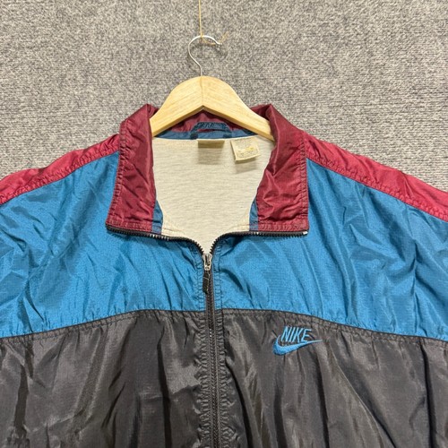 VTG Nike Jacket Men's XL 1980's Full Zip Windbreaker Nylon Multicolored - Picture 7 of 13