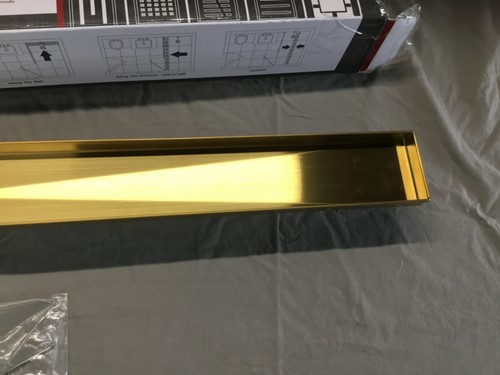 Neodrain ZA3-36-G01-GD 36” 36 Inch Linear shower drain Gold Stripe Pattern Grate - Picture 6 of 9