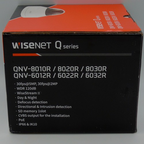Wisenet Hanwha QNV-6012R 2MP IR Vandal Dome Camera PoE IP66 IK10 - Picture 5 of 6