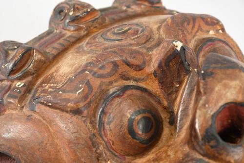 Q17R23- Maske Asiatika Drache aus Holz geschnitzt und gefasst - Bild 12 von 12