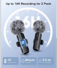 2 Pack*Professional Lapel Wireless Mini Microphone*Bluetooth* Noise Reduction*