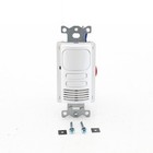 Hubbell White Occupancy Sensor Switch Adaptive PIR/US 2Circuit 120/277V AD2000W2