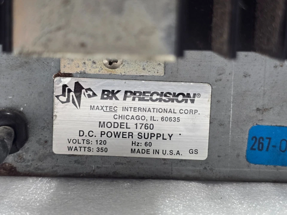 BK Precision 1760 Triple Output DC Power Supply 120V 60Hz 350W - Image 3 of 4
