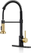 New-Kitchen Faucets, Matte Gold-3 Kitchen Faucet with Pull Down Sprayer, 2.5GPM