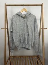 VTG 80s Heather Gray Soft Full Zip Hoodie Sweatshirt Size L USA