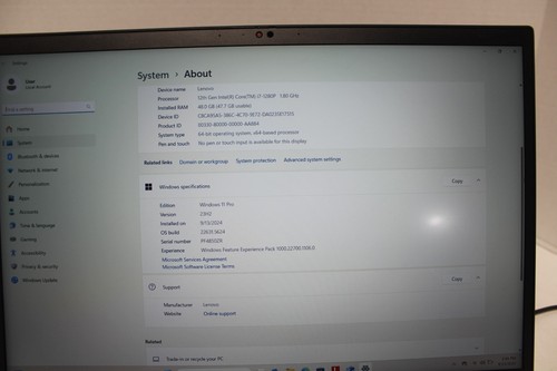 Lenovo ThinkPad P16s Gen1 i7-1280P 48GB 1TB SSD 48GB RAM GPU Win 11 - Picture 6 of 12