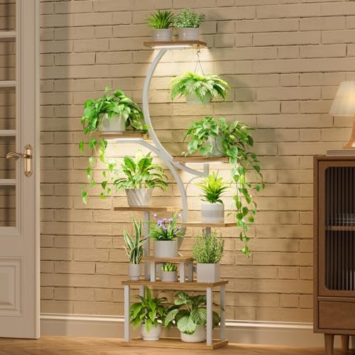 8-stufiger Pflanzenständer mit Grow Lights - 62" hohes Indoor Regal für mehrere - Bild 3 von 8