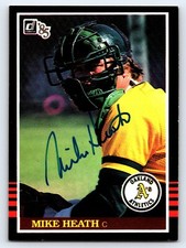 1985 Donruss Mike Heath #298 Autograph / Signed in person Oakland A's