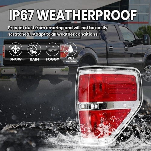 09-14 Ford F150 Luz Trasera Lateral Pasajero Derecho Borde Cromo Rojo Señal de Freno - Imagen 4 de 5