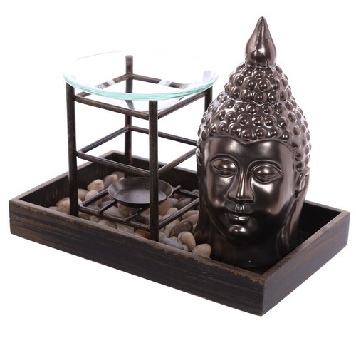 Lámpara de fragancia de Buda + 1 aceite fragante / figura estatua de Buda Feng Shui Budismo Buda - Imagen 8 de 8